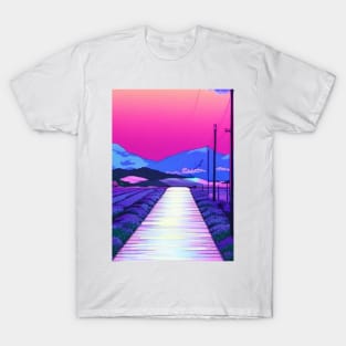 Anime landscape village road T-Shirt